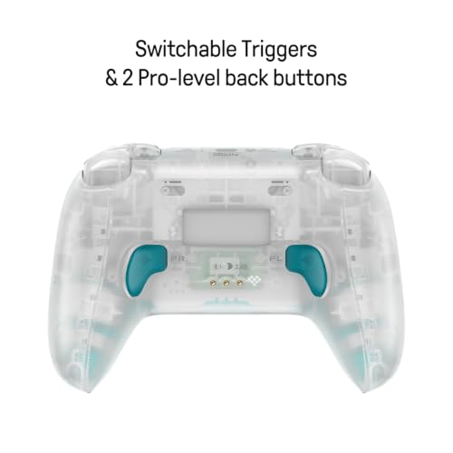 8Bitdo Ultimate 2 Wireless Gaming Controller with TMR Joysticks, Switchable Hall Effect/Tactile Triggers, 8Speed Wireless Tech, Charging Dock, RGB Fire Ring for PC & Android - Clear Blue - color: Clear Blue, size: Ultimate 2 Wireless
