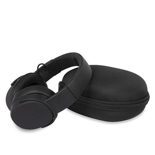 Ginsco Hard Shell Headphone Case Compatible with Skullcandy/Soundcore/Beats/Sony MDR7506/BERIBES/KVIDIO/TOZO Foldable Wireless/Wired Over-Ear Headphones, Travel Carrying Headset Case (Black)