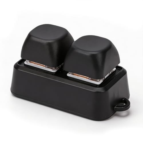 USB 2-Key Mini Keypad, Copy Paste & Programmable Macro Mechanical Gaming Keyboard, RGB Backlit One Handed Keypad
