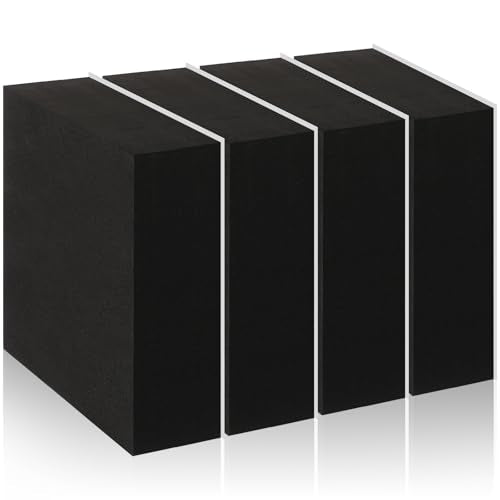 4 Pcs 1.5" Thick Foam Padding Sheet with Adhesive Backing 4 x 4 Inches Self Stick Neoprene Insulation Foam Sheet Black for Furniture Cars Speakers - color: Black, size: 1.5 Inch Thick, 4 x 4 Inches