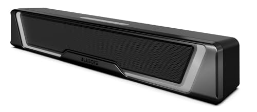 Bluedee Computer Sound Bar for Desktop PC – 3.5mm Aux Input, Dynamic RGB Lighting, USB Plug & Play, Inline Control – Gaming and Multimedia Speakers for Laptop and Monitor