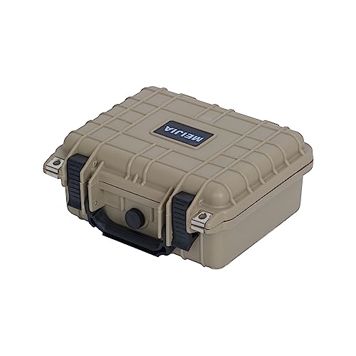 MEIJIA Portable All Weather IP67 Waterproof Protective Case,Hard Camera Case,Dry Case with Customizable Foam,Fit Use Of Drones,Camera,Equipments,10.62 x9.68x4.87inches - color: Desert Tan
