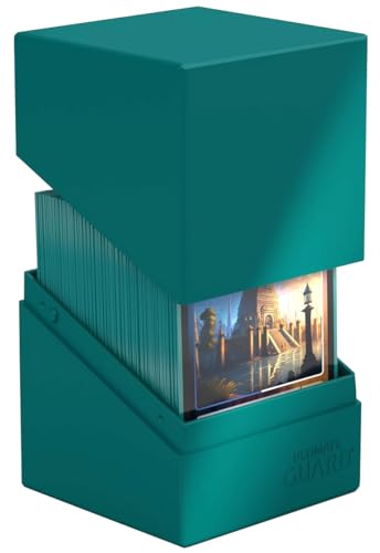 Ultimate Guard Boulder Solid 100+, Deck Case for 100 Double-Sleeved TCG Cards, Petrol, Secure & Durable Storage for Trading Card Games, No Transparency - color: Petrol
