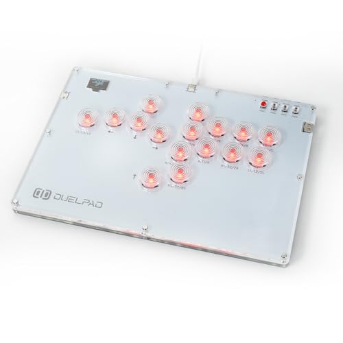 Duelpad Leverless Controller Arcade Stick, Zen16 Arcade Controller for PC/PS3/PS4/PS5/Switch/Steam, All-Button Arcade Fight Stick with SOCD/TURBO/Custom RGB/Hot-Swap/Low-Profile Switch (Medium) - size: Medium