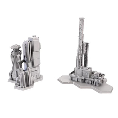 Tabletop Terrain 6mm Sci-Fi Cityscape Bundle 1 Hex for Miniatures Games Such as Epic Battletech Adeptus Titanicus (Bundle 1 with Hexes) - size: Bundle 1 with Hexes
