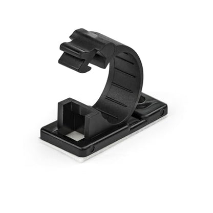 StarTech 100 Adhesive Cable Management Clips, Black, TAA, Sticky (CBMCC2) | Nylon Self Adhesive Clamp UL/94V-2 Fire Rated, Network/Ethernet/Office Desk/Computer Cord Organizer, Wire Holders - size: Medium | 0.47 in. max. diameter