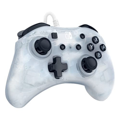 PDP Rock Candy Enhanced Wired Nintendo Switch Pro Controller, Switch Lite/OLED Compatible, Compact Durable Ergonomic Non-Slip Joystick (Frost White) - color: Frost White