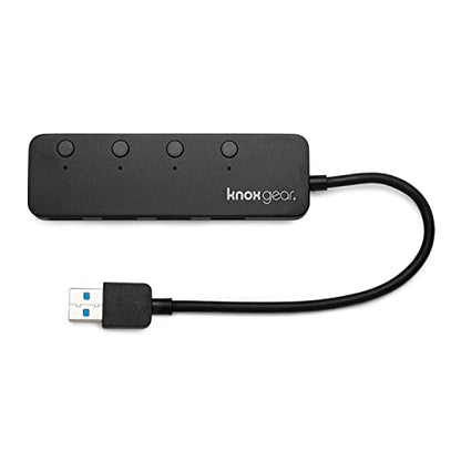 Honeycomb Alpha Yoke Plus Bravo Throttle Quadrant and 4 Port USB (3 Items) | Includes Alpha Flight Yoke, Bravo Throttle Quadrant and Knox Gear 4-Port USB 3.0 Hub, Pc and Mac Compatible - size: Bundle (3 Items)