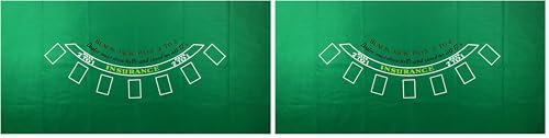 Blackjack Table Top Felt Layout - 36" x 72" Rectangle Las Vegas Style Green Casino Poker Table Cover Mat, Great for Poker Game Night Events Theme Party Fundraisers & Gatherings (Pack of 2) - size: 72" x 36" (Rectangular) (Pack of 2), style: Blackjack
