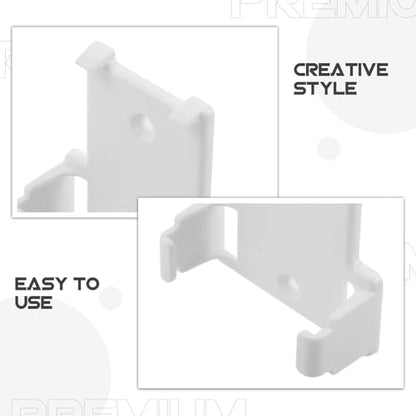 2pcs Fan Remote Holder Wall Mount, Remote Holder Wall Mounted, Plastic Adhesive Bracket for Controller, Organizer for Living Room Bedroom and Office White