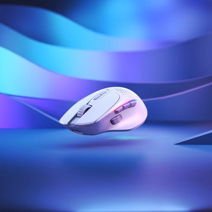 GLORIOUS Gaming Model I 2 Wireless Gaming Mouse - Hybrid 2.4Ghz & Bluetooth, 75g Superlight, 9 Buttons (2 Swappable), RGB, PTFE Feet, MMO/MOBA/FPS, Long Battery Life, Side Thumb Rest - White - color: Matte White, size: Model I2 Wireless