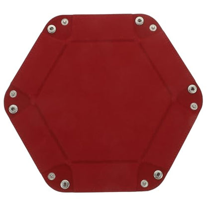 WOONEKY Foldable Pu Dice Tray for Desktop Elegant Storage Box Snaps Easy to Carry for Tabletop Games and Parties Deep