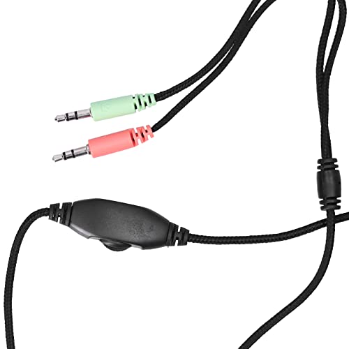 Gaming Headset Noise Cancelling Over Ear Wired Gaming Headphones with Mic for PC and One, Comfortable PU Leather, Adjustable Volume