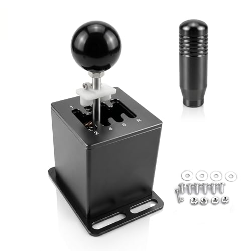PC USB Racing Simulator Shifter, 7+R H-Pattern Gear Shifter, Plug and Play Manual Gear Shifter Compatible with Logitech G29/G27/G25/G920, Thrustmaster T300RS/GT for PC Windows 7/8/10/11 Sim Racing Games