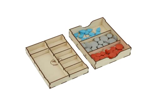 The Broken Token Game Organizer Compatible with Dune: Imperium - Wooden Game Organizing Box with Multiple Trays - style: Dune Imperium