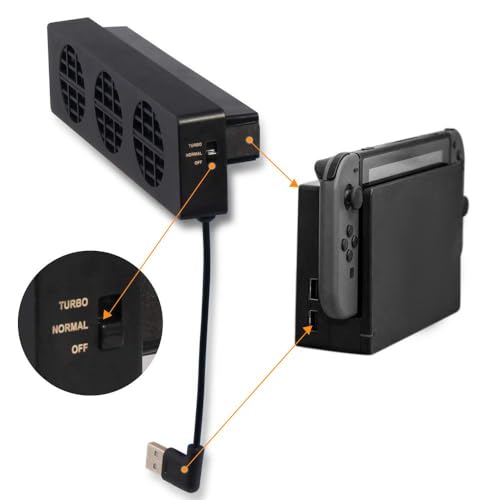 OSTENT Three Fans Cooler Cooling Fan Dock for Nintendo Switch Console