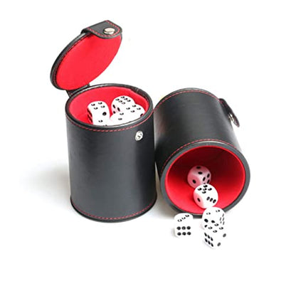 Abaodam 2sets Leather Dice Cup Lids Professional Dice Container and Pu Leather Material for Board Games and Family Fun Easy to Clean and Noise-reducing Design