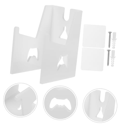 KONTONTY 1piece Game Controller Display Stand Sturdy Wall-mounted Storage Holder for Controllers and Headsets Neat Organizer for Gaming Accessories White