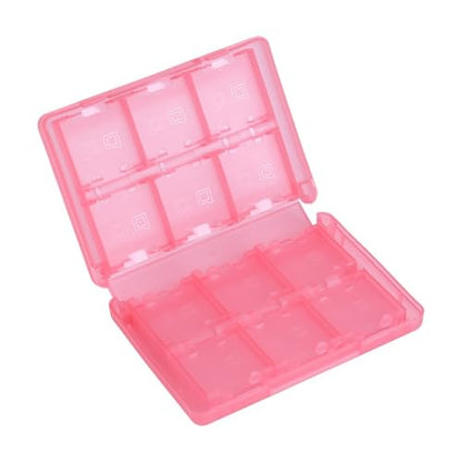 28-in-1 PP Game Card Case Holder - for Nintendo 3DS/DSL/DSI/LL, Cartridge Storage Box with 22 Slots + SD/TF Card Holders + Stylus Organizer(Pink) - color: Pink
