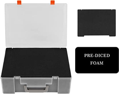 Miniature Storage Sturdy Carrying Figure Case -108 Slot Figurine Minature Carrying Case Compatible with D&D and More (Transparent) - color: Black