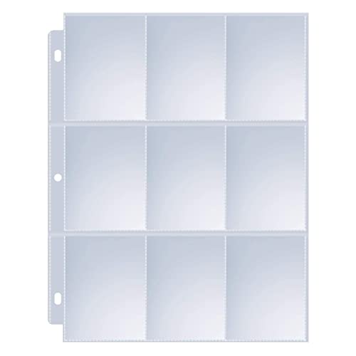 Sooez 120 Pack Trading Card Sleeves for Binder, 9 Pocket Photo Card Holder | Crystal Clear Page Protectors, Top Loading, PVC-Free & Acid-Free, Fit for Collectible Games, Sports, Baseball, Football - style: Single-Sided