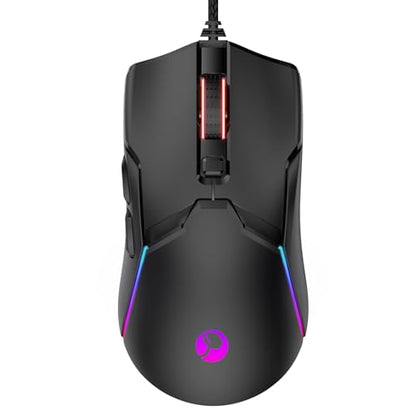 Wired Gaming Mouse,Ergonomic 8000 DPI Optical Gaming Mice with 12 RGB Backlit Modes, 6 Programmable Buttons, DIY Software for PC Gamer & Office