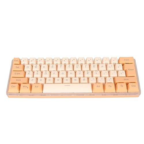 ZJchao Mini Keyboard, Gaming Keyboard 60 Percent 61 Keys Keyboard Wired Gaming Keyboard RGB Imitated Mechanical Compact for Typist (Orange Yellow)