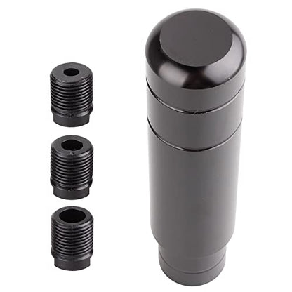 BARTOO Aluminum Alloy Heavy Weighted Shifter Knob, 5" Auto Gear Shift Knob, Car Gear Lever Stick Shifter Handle,with 3 Threaded Adapters M8 M10 M12,Fit Most Automatic Manual Vehicle (Black) - color: Black