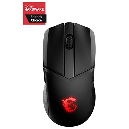 msi Clutch GM41 Lightweight Wireless Gaming Mouse & Charging Dock, 20,000 DPI, 60M Omron Switches, Fast-Charging 80Hr Battery, RGB Mystic Light, 6 Programmable Buttons, PC/Mac - style: Clutch GM41 wireless LIGHTWEIGHT