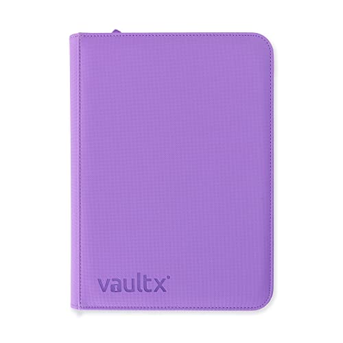 Vault X 4 Pocket Zip Trading Card Binder 160 Cards Exo-Tec (Purple) | Holds 160 standard-size TCG cards in 20 side-loading 4-pocket pages. Padded, water-resistant Exo-Tec cover. - color: Purple