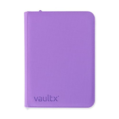 Vault X 4 Pocket Zip Trading Card Binder 160 Cards Exo-Tec (Purple) | Holds 160 standard-size TCG cards in 20 side-loading 4-pocket pages. Padded, water-resistant Exo-Tec cover. - color: Purple