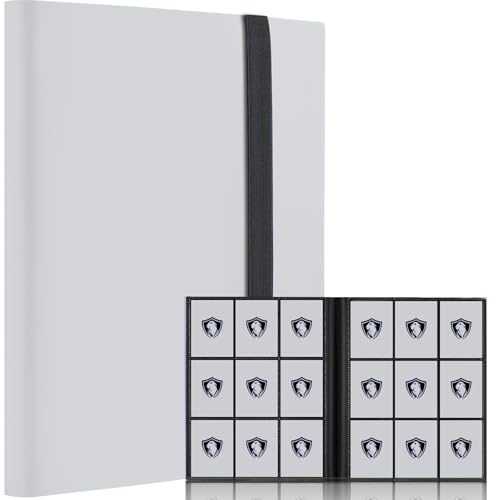 Card Binder, Premium Card Book for 360 Cards, Sturdy Card Album for Collectible Cards, Side-Loading Card Collection Folder for TCG, MTG, Other Game Cards, Sport Cards, White, TM10001-7 - color: 1-White, size: 9 Pocket 360