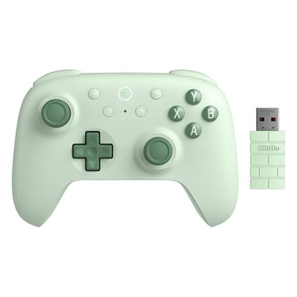 AKNES 8Bitdo Ultimate 2C Wireless 2.4G Controller for Windows PC and Android, Gamepad with Hall Effect Joysticks and Hall Triggers, 1000Hz Polling Rate, Remappable L4/R4 Bumpers - Green | Gamepad with Hall Effect Joysticks and Hall Triggers, 1000Hz Pollin