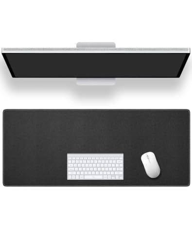 ALOANES Non-Slip Extended Mouse Pad Office&Home Desk Mat Stitched Edge | Black Large Cloth Fabric Mousepad for Keyboard, Computer Gaming 35.43"x11.8"x0.12" - color: Classic Black, size: 35.4L x 11.7W inches