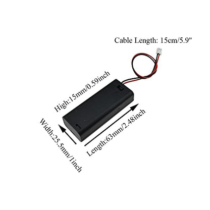 HAHIYO 2xAAA Battery Holder with JST Connector Portable Supply Quick Swap Securely Lids Convenient On/Off Switch Plastic Batteries Storage Box Case 4 Pieces for LED Christmas Light RC Plane Mordel - style: 2AAA(JST)-4P