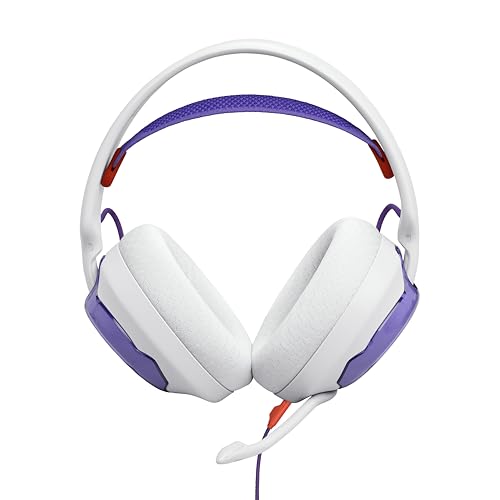 JBL Quantum 250 Wired Gaming Headset Spatial Sound Mic - White | Plug And Play 3.5mm Connection For PC, Xbox, PlayStation, Switch, With Detachable Boom Arm And Lightweight Over Ear Comfort - color: White