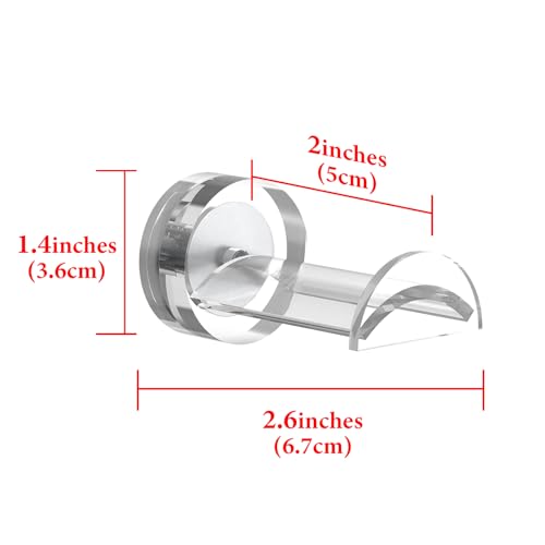 GEEKRIA Acrylic Magnetic Headset Holder, Gaming Headphone Holder for Over-Ear, On-Ear Headphones, Magnetic Headphone Stand for Mounting on Computer Chassis and Metal Surfaces (Clear)