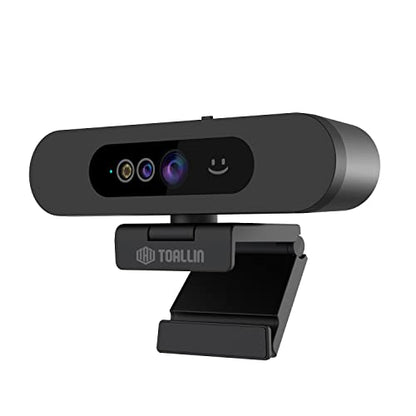 TOALLIN 1080P Webcam for Windows Hello Face Login, IR Facial Recognition | Webcam with Microphone, Computer Camera, Wide Angle View USB Web Camera with Privacy Cover - style: 1080P Webcam with Windows Hello