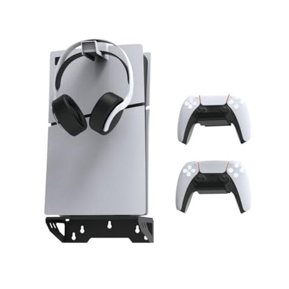 Wall Mount for Slim Controller Holder and Headphone Mount,Gamepad Headset Wall Storage Hanger Plastic