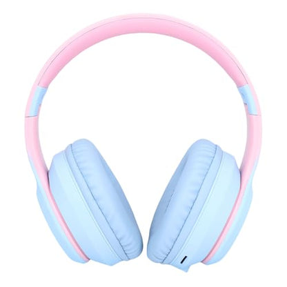 SUNGOOYUE Headphone Gaming Headphones, ABS 5.3 Over Ear Headset with Active Noise Cancelling, 3.5mm Wired, Foldable, Mic, 400mAh for Gaming Music Calls (Blue) - color: Blue