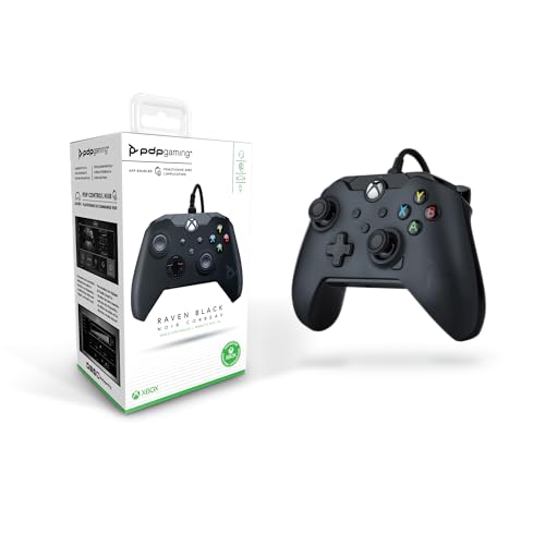 PDP Wired Game Controller - Xbox Series X|S, Xbox One, PC/Laptop Windows 10, Steam Gaming Controller - USB - Advanced Audio Controls - Dual Vibration Videogame Gamepad - Raven Black - color: Black