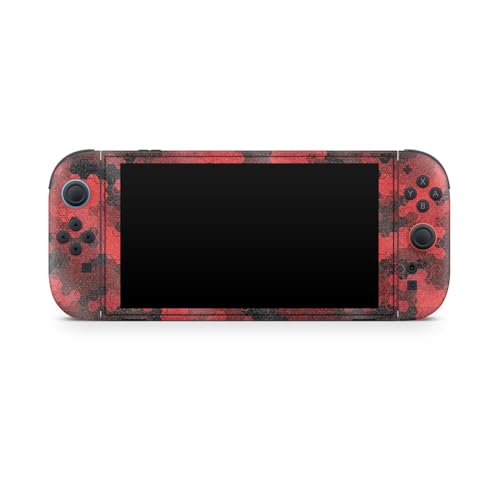 Glossy Glitter Gaming Skin Compatible with Nintendo Switch 2 Console Only - Red Hexa Camo - Premium 3M Vinyl Protective Wrap Decal Cover - Easy to Apply | Crafted in The USA by MightySkins - color: Red Hexa Camo, size: Switch 2 Console Skin Only, style: G