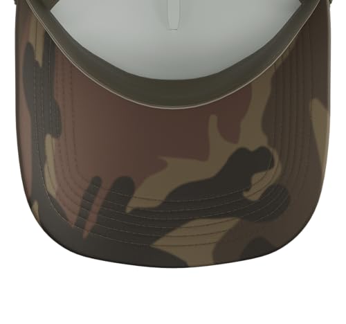 Escape Room Game Lockpicking Puzzle Room Exit Game Trucker Hat with Adjustable Mesh Back - color: Camo Green