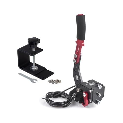 ZHSYMX USB Handbrake for 16Bit SIM PC Racing Games, Compatible with G27 G29 G920 G923 T500 T300 Simulate Linear Handbrake With Fixing Clip（Only PC System） Black - color: Black, size: With Fixing Clip