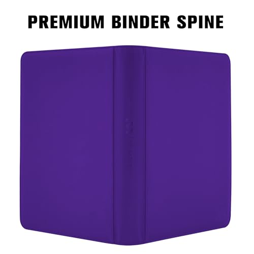 Card Binder 16 Pocket,Trading Card Binder Holds up to 1408 Cards with 44 Sleeves,Zipper Card Holder Album Compatible with TCG Card/Game Cards/Sports Card-Dark purple - color: Dark Purple