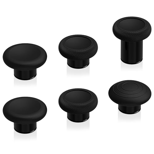 eXtremeRate 6 in 1 Metal Replacement Thumbsticks for Xbox Elite Series 2 Controller, Metallic Black Swappable Magnetic Analog Stick Joystick Caps for Xbox Elite 2 Core Controller (Model 1797) - color: Metallic Black