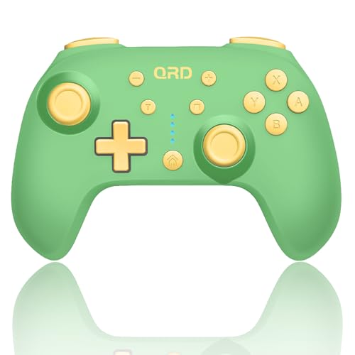QRD Junior E5 Wireless Controller for Switch/Lite/OLED/Switch 2/PC Windows Mac iOS Andoird,6 Axis Gyro,TURBO (Switch Controller Green) | Switch 2/Switch Lite/OLED Windows PC Mac iOS Android,6 Axis Gyro,TURBO,Mini-Sized Controller - color: Switch Controlle
