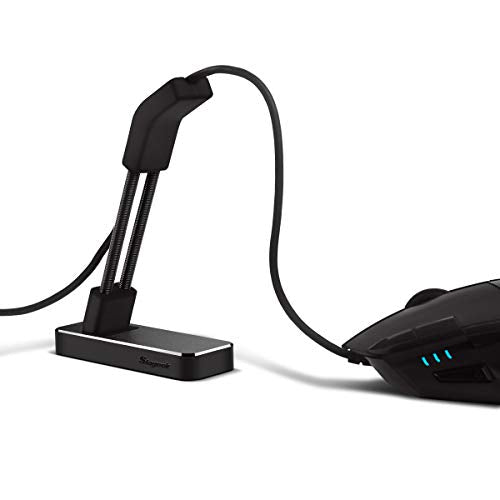 Mouse Bungee, Stageek Aluminium Alloy Gaming Mouse Cable Cord Management System, Flexible Mouse Cable Holder Fixer for Esports Gaming - Black