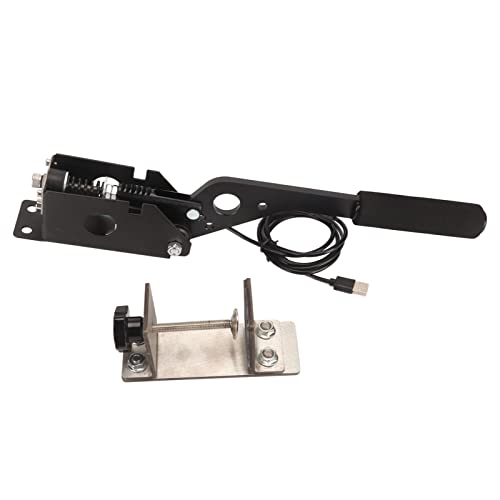 64 Bit USB SIM Handbrake, PC Racing Games Linear E Brake, Aluminum Alloy Sim Handbrake with 51 Inch USB Cable and Clamp for Logi G27 G29 G920 T500 T300 on