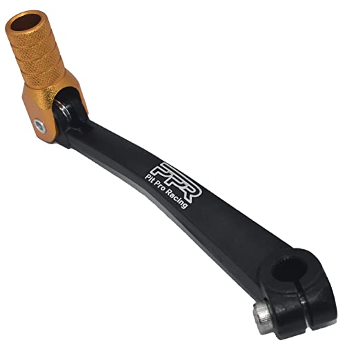 CNC Aluminum Gear Shifter Lever, Foldable Pedal Shifter Lever Fit for CRF50 XR50 XR CRF 50cc 110cc 250cc Dirt Pit Monkey Bike Motorcycle ATV Quad (Black&Golden) - color: Black&Golden